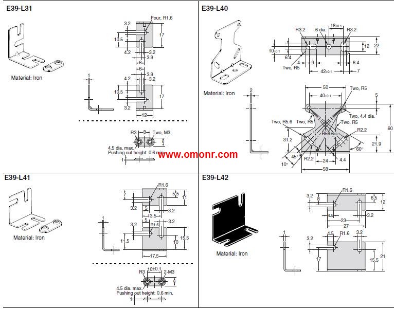 OMRON Mounting Brackets E39-RS2-CA